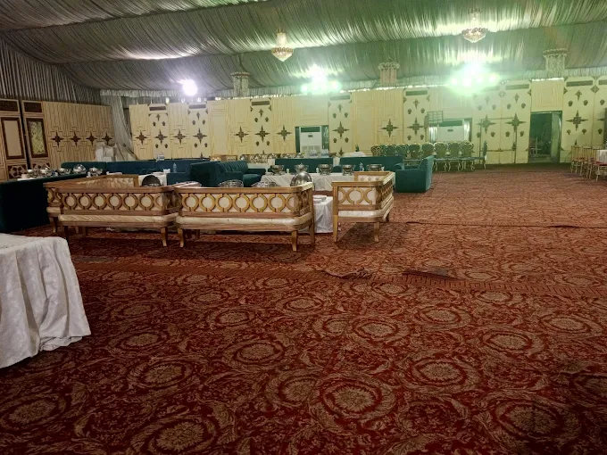 Wedding seating facing the floral stage